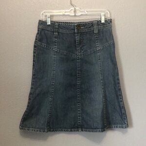 H&M jean skirt Women's 6 dark blue denim flared cotton spandex rodeo western EUC